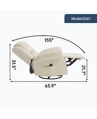 Streamdale Furniture Heat Massage Rocker Swivel Recliner Chair