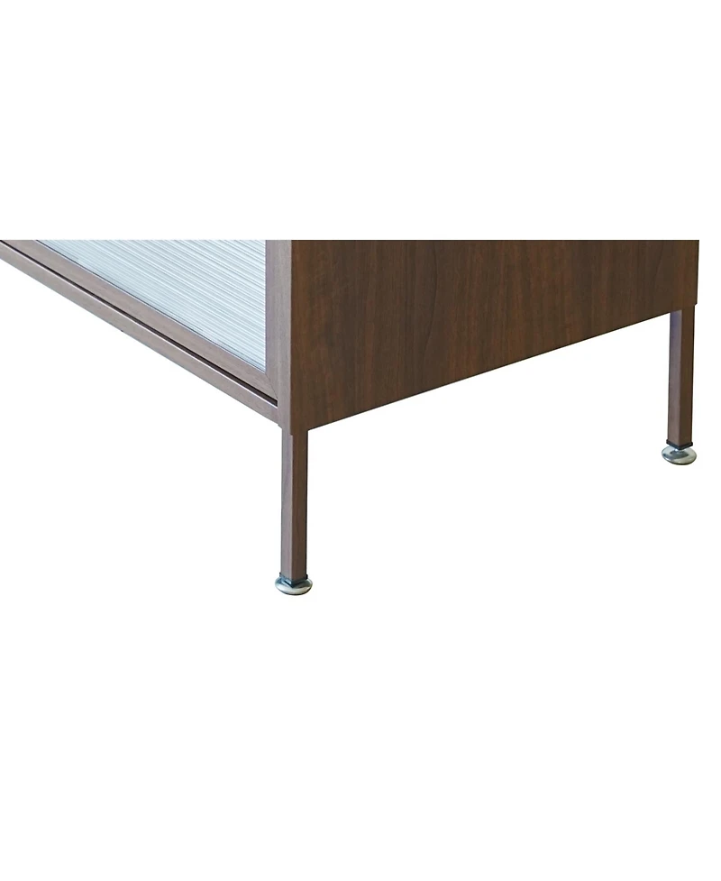 Streamdale Furniture 57" Metal Flip Door Cabinet - Walnut