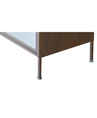 Streamdale Furniture 57" Metal Flip Door Cabinet - Walnut