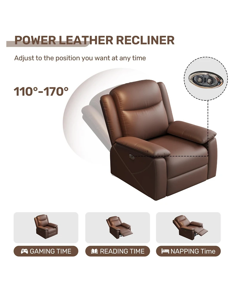 Streamdale Furniture Rocker Recliner with Usb, 360 Swivel, Oversized, Overstuffed