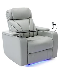 Streamdale Furniture Power Recliner with Usb Charger, Storage, Cup Holder, Bluetooth