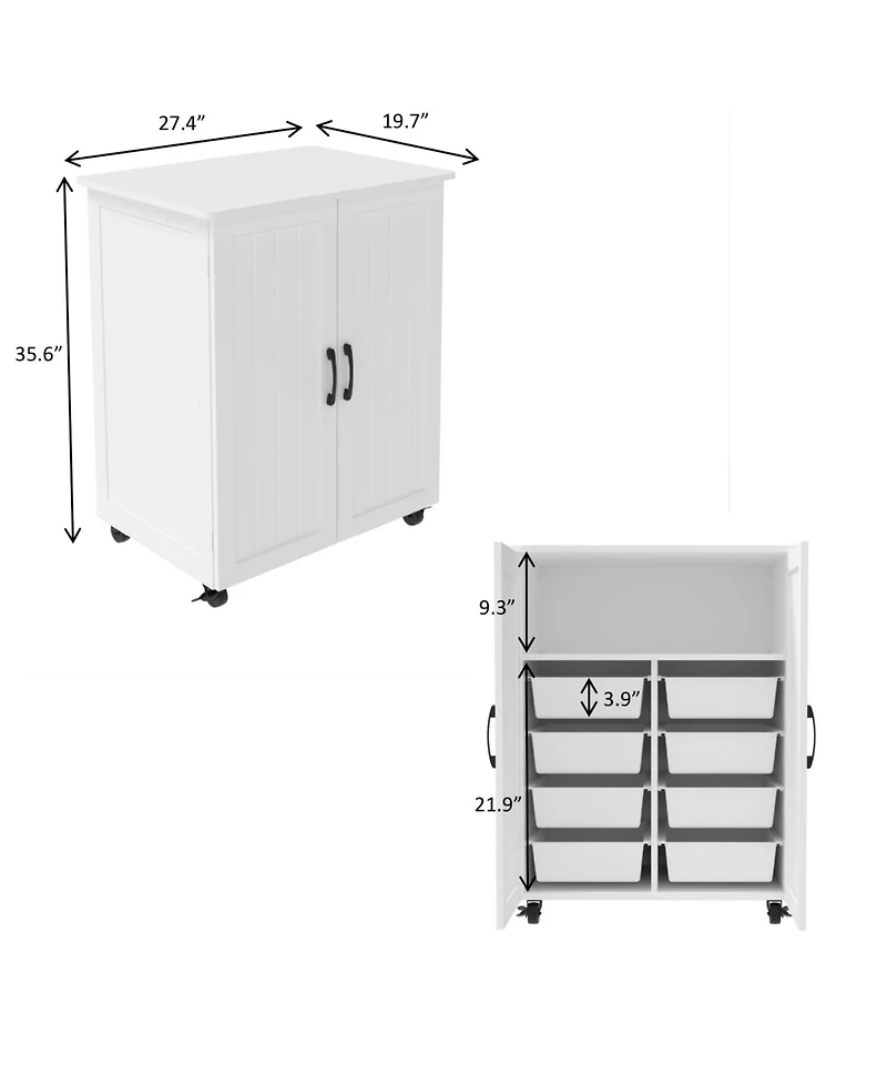 Streamdale Furniture White Storage Cabinet - Large Capacity Sturdy & Durable