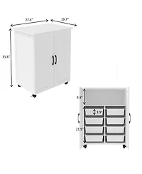 Streamdale Furniture White Storage Cabinet - Large Capacity Sturdy & Durable