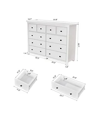 Streamdale Furniture White 10-Drawer Dresser - Modern Bedroom Storage