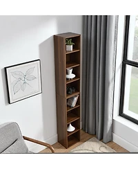 Streamdale Furniture 8-Tier Media Tower Rack, Adjustable Shelves, Tall Bookcase