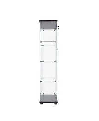 Streamdale Furniture Two Door Glass Cabinet Glass Display Cabinet with 4 Shelves, Black