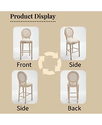Streamdale Furniture French Country Upholstered Bar Chairs (Set of 2) - Beige