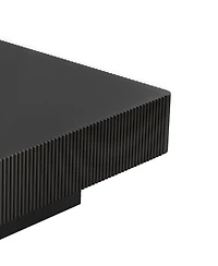 Streamdale Furniture Elegant Square Fluted Coffee Table, Modern Drum End Table