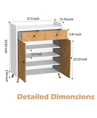Streamdale Furniture 4-Tier Shoe Cabinet with Drawers & Doors
