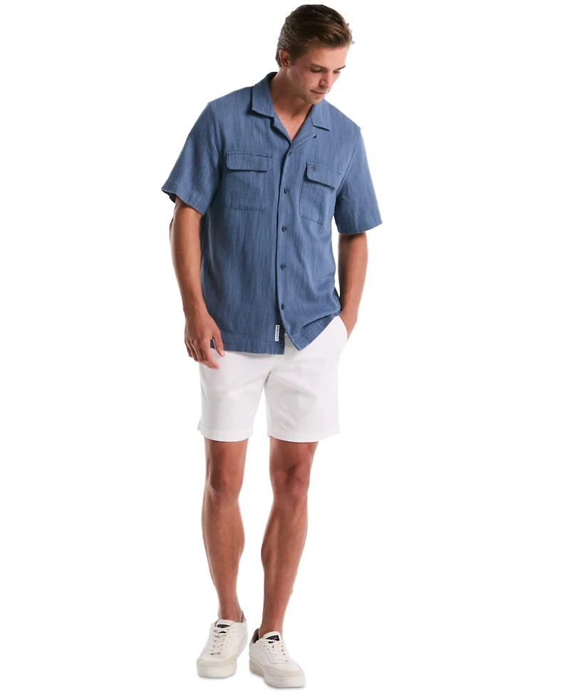 Original Penguin Men's Textured Camp-Collar Shirt