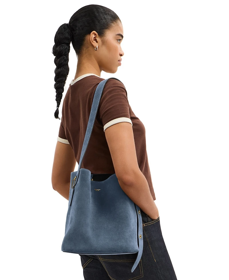 Coach Bleecker Medium Suede Bucket Bag