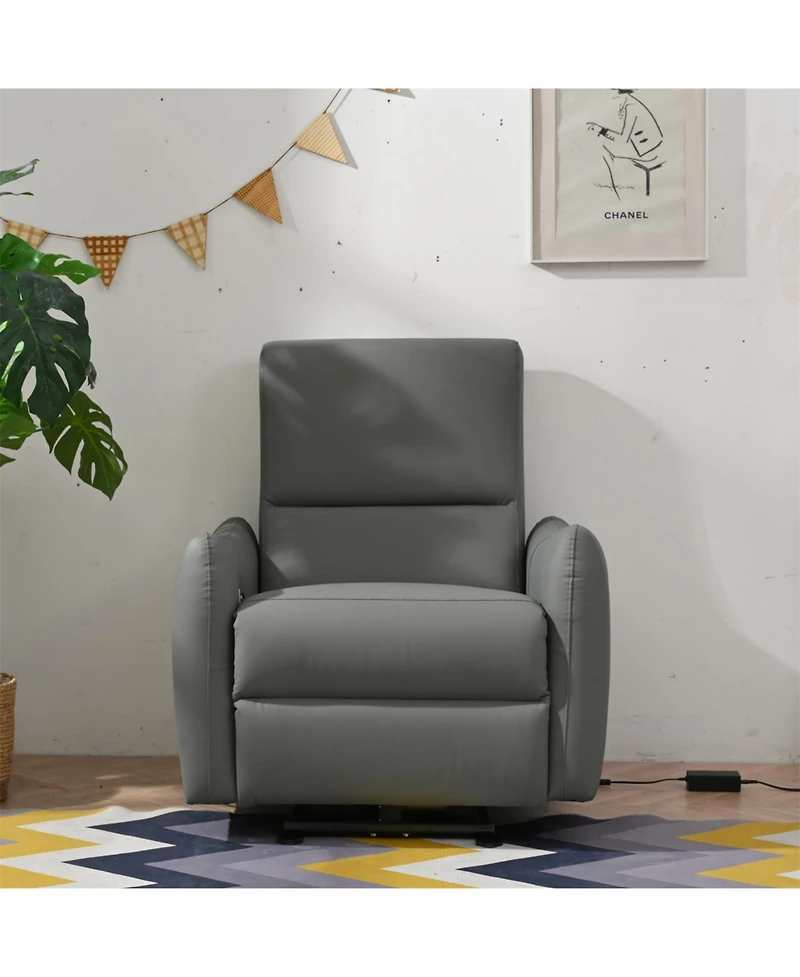 Streamdale Furniture Power Recliner, Wall Hugging, Zero Wall, Electric, Blue-gray