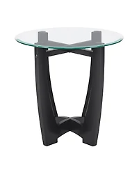 Streamdale Furniture 23.5" Round Glass Coffee Table - Black