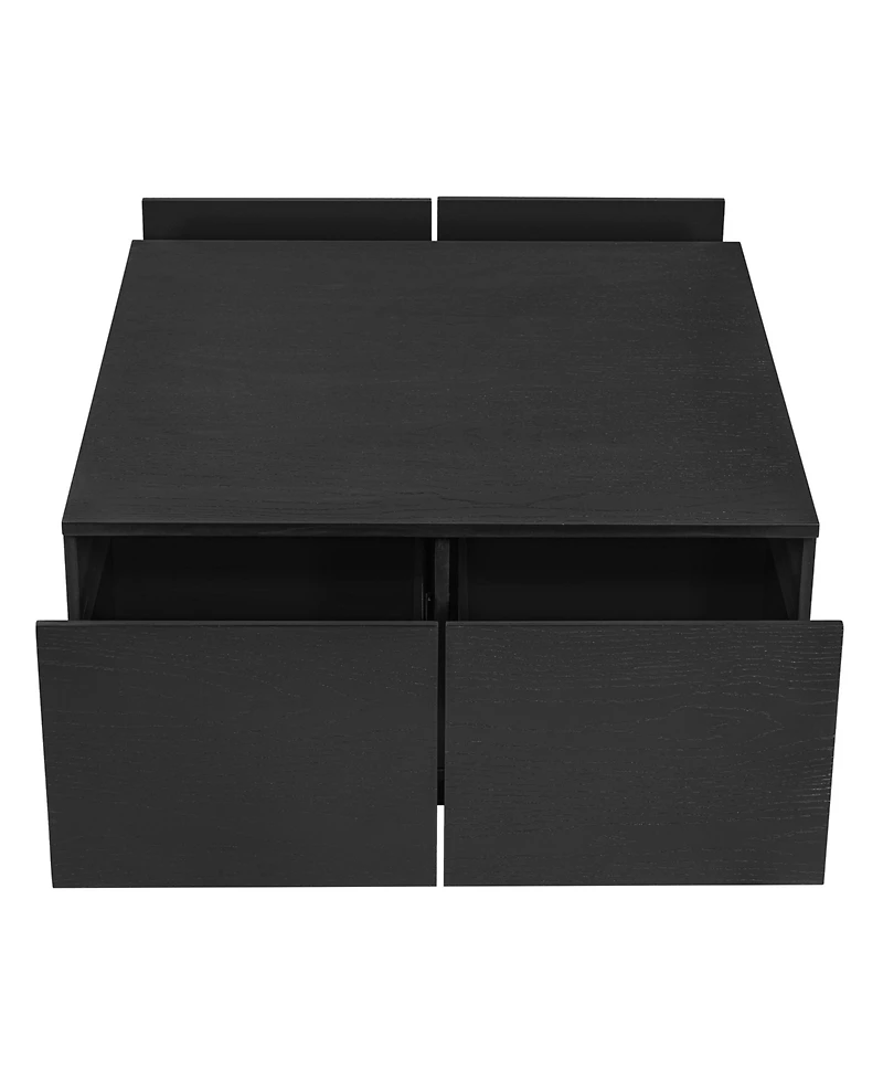 Streamdale Furniture 33.25" Square Coffee Table with 4 Drawers
