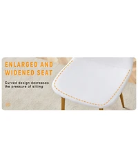 Streamdale Furniture White Pu Dining Chairs (Set of 4) - Golden Metal Legs
