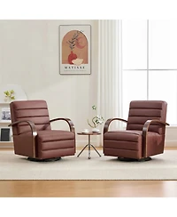 Streamdale Furniture Streamdale Modern Swivel Accent Chair with Wood Armrests