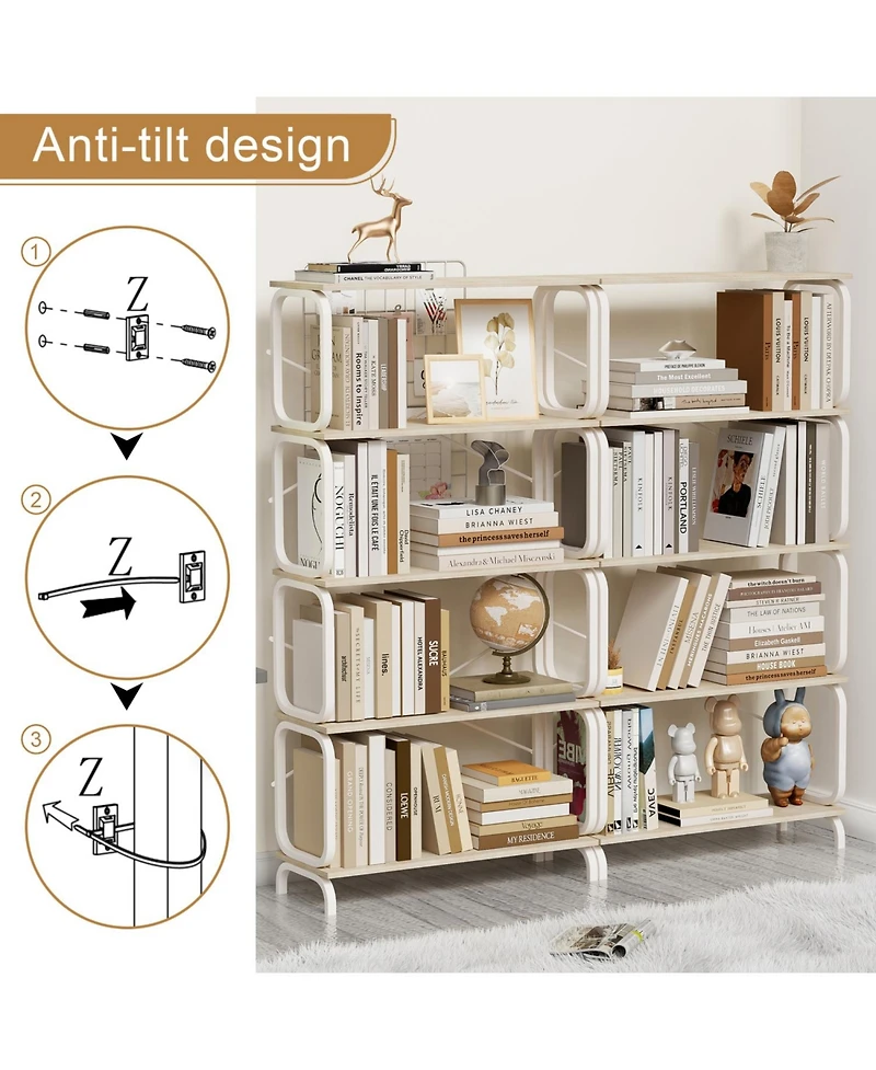 Streamdale Furniture Industrial Bookshelf, Open 5-Tier