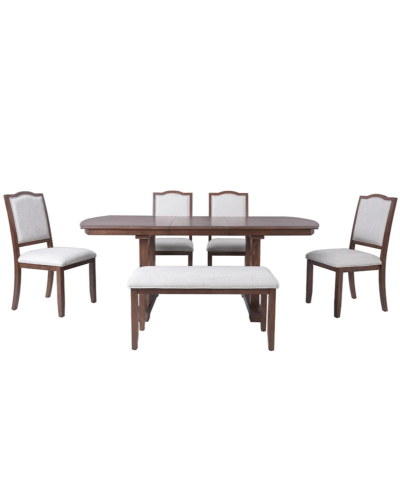 Streamdale Furniture Extendable Wood Dining Set with 4 Chairs & Bench