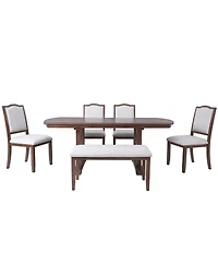 Streamdale Furniture Extendable Wood Dining Set with 4 Chairs & Bench