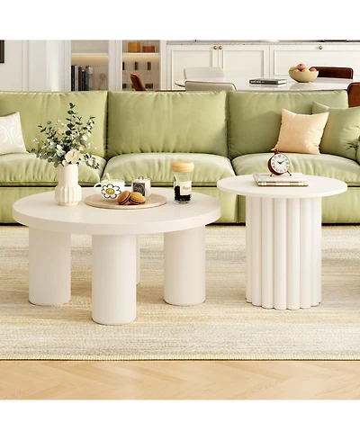 Streamdale Furniture Round Coffee Table Set of 2