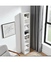 Streamdale Furniture 8-Tier Media Tower Rack, Adjustable Shelves, Tall Bookcase