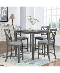 Streamdale Furniture Counter Height Chairs Set of 4, Padded Seat, Gray