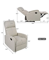 Streamdale Furniture Modern Manual Recliner Chair - Wheat