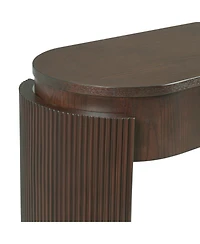 Streamdale Furniture Espresso Entryway Console Table - Fluted Design & 2 Drawers