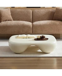 Streamdale Furniture Streamdale Modern Coffee Table Faux Travertine Textured for Livingroom/Office