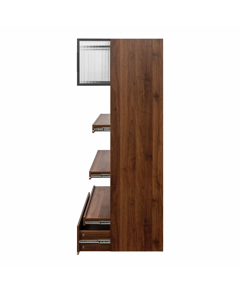 Streamdale Furniture 70.87" Kitchen Pantry Cabinet w/ Pull-Out Shelves, Drawer & Microwave Stand