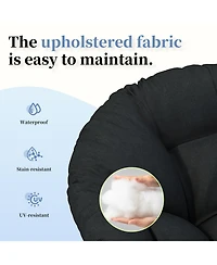 Streamdale Furniture 40" Ergonomic Wicker Chair with Cloud Cushion and 3-Proof Cover for Indoor Comfort