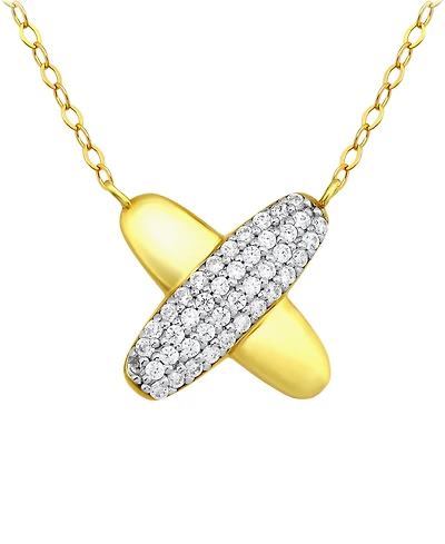 Giani Bernini Pave Cubic Zirconia (3/4 ct. t.w.) X-Frontal Pendant Necklace, Macy's Exclusive