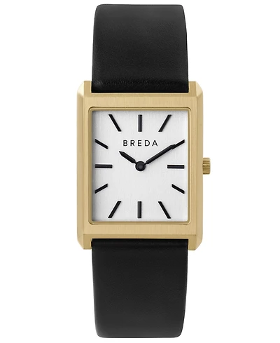 Breda Women's 'Virgil' 1736b Black Leather Strap Watch, 26mm