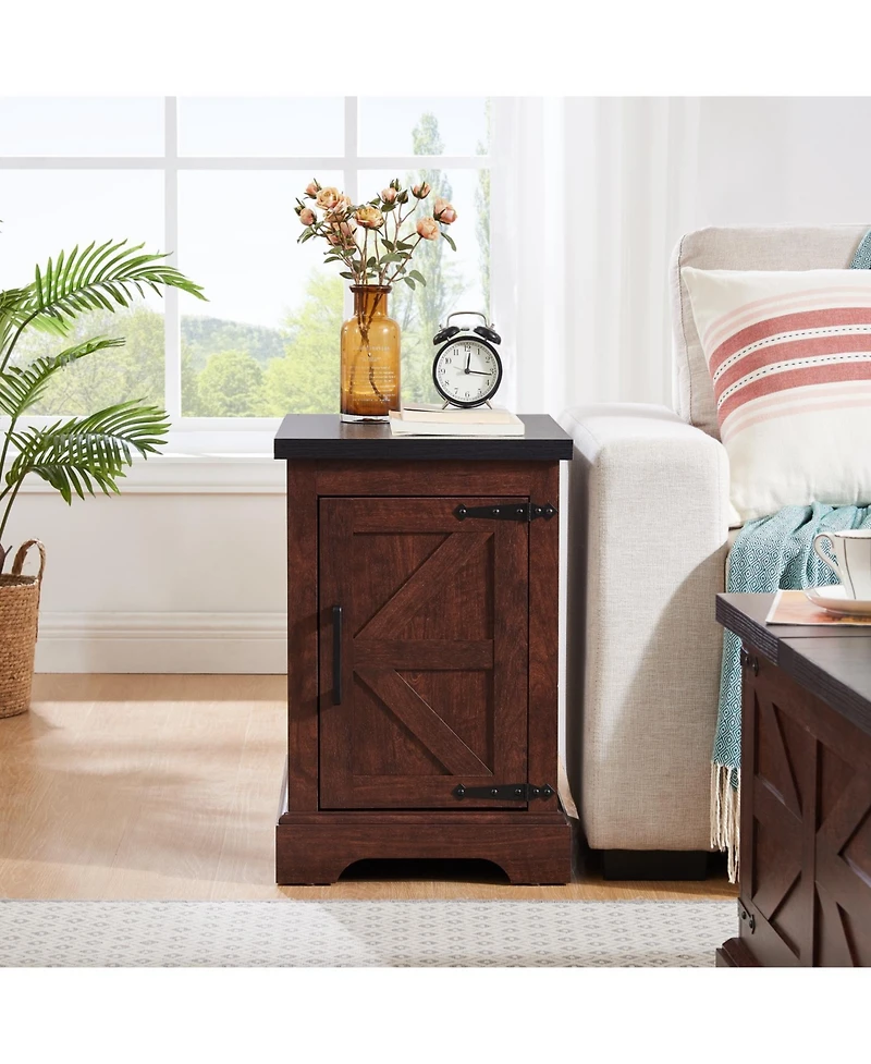 Streamdale Furniture Farmhouse End Table with Barn Door