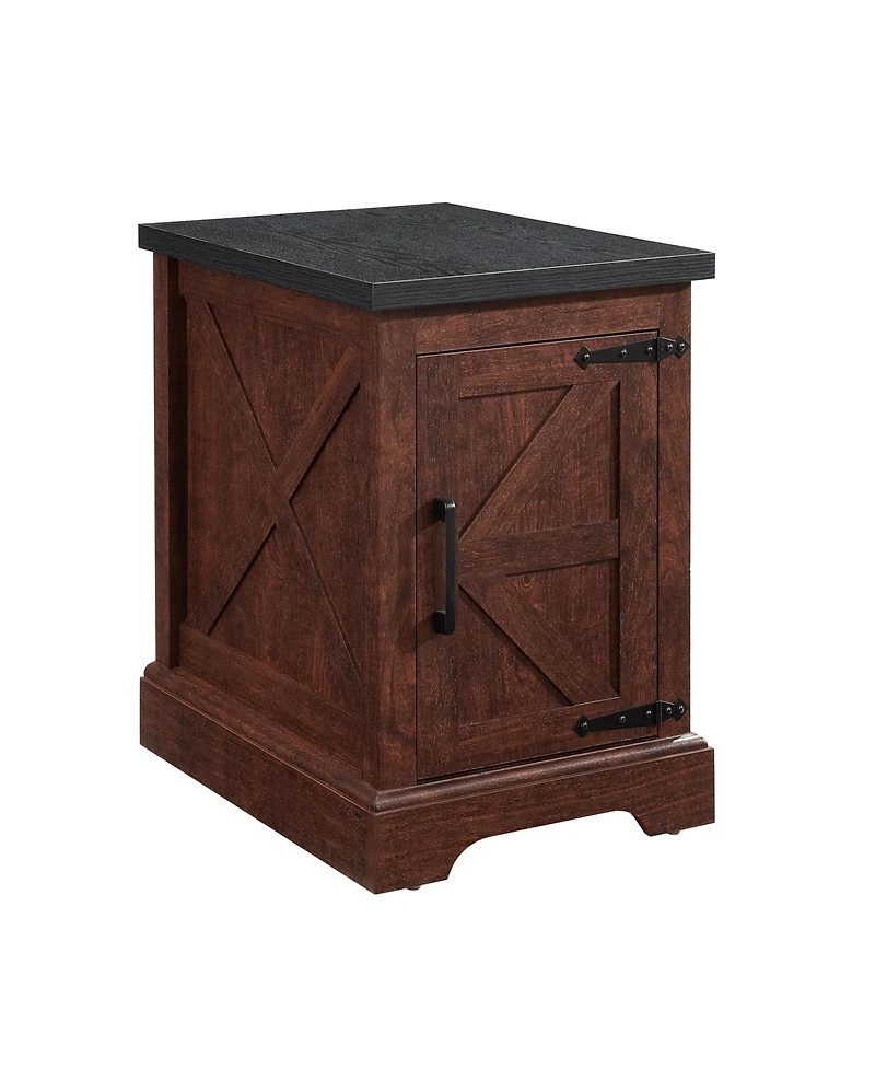 Streamdale Furniture Farmhouse End Table with Barn Door