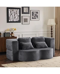 Streamdale Furniture Streamdale Queen Chenille Foldable Sofa Bed - Convertible Futon Couch