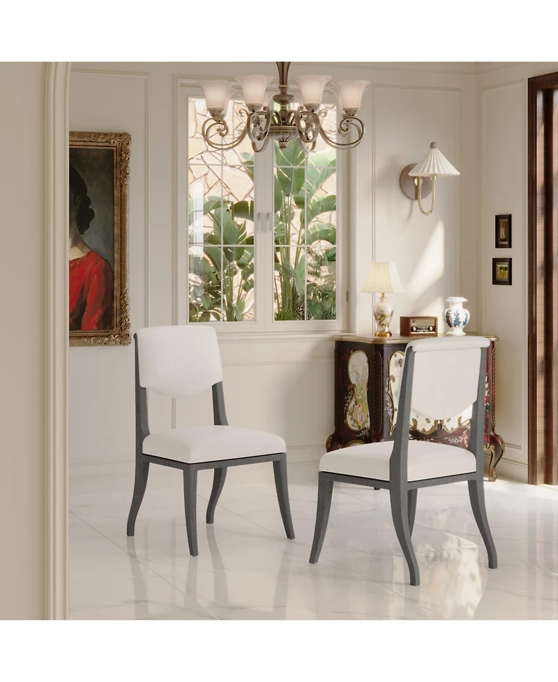 Streamdale Furniture Oak Gray Upholstered Dining Chairs (Set of 2)