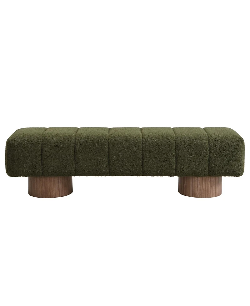 Streamdale Furniture Green Boucle Upholstered Dining/Entryway Bench (300 Lbs)