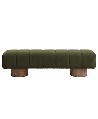 Streamdale Furniture Green Boucle Upholstered Dining/Entryway Bench (300 Lbs)