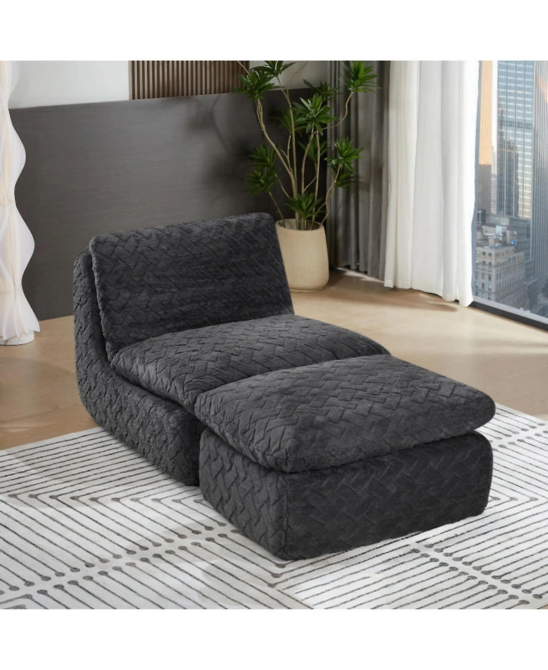 Streamdale Furniture Full Compression sofa chair with swivel add Ottoman