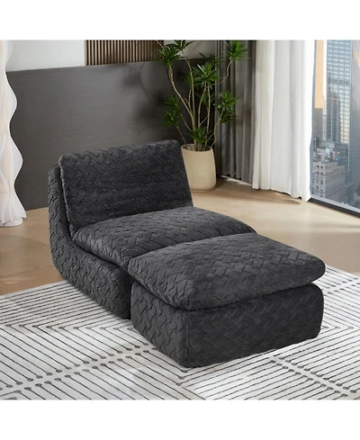 Streamdale Furniture Full Compression sofa chair with swivel add Ottoman