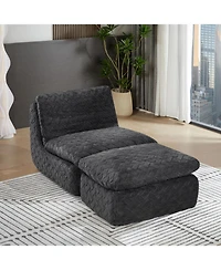 Streamdale Furniture Full Compression sofa chair with swivel add Ottoman