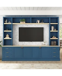 Streamdale Furniture Farmhouse Entertainment Center Wall Unit for 75" Tv
