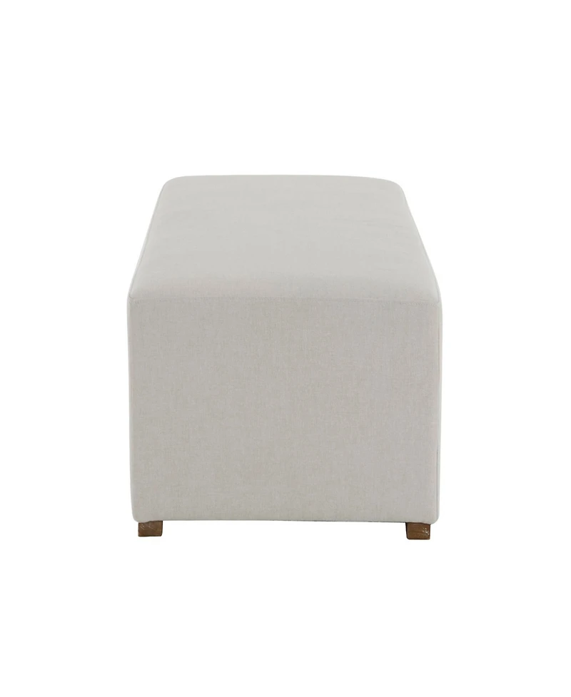 Streamdale Simple White Long Ottoman, Practical Furniture for Living Room and Bedroom