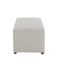 Streamdale Simple White Long Ottoman, Practical Furniture for Living Room and Bedroom