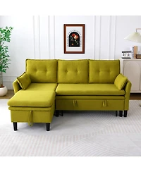 Streamdale Furniture Streamdale Green L-Shaped Sectional Sofa with Storage