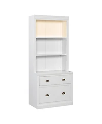 Streamdale Furniture + [Size/Pc. Count if known] + [Material if known] + Lighted + Bookcase with Drawers