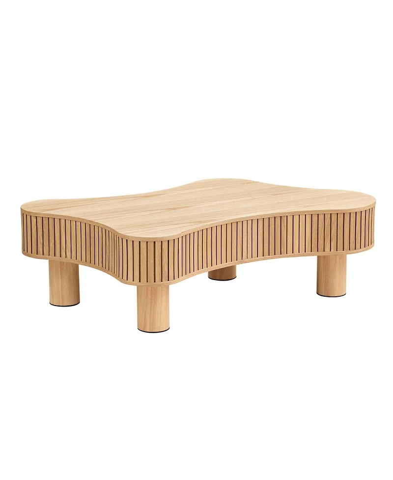 Streamdale Furniture Modern Wooden Drum Coffee Table