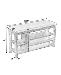 Streamdale Furniture Streamdale Rubberwood Shoe Bench with Storage