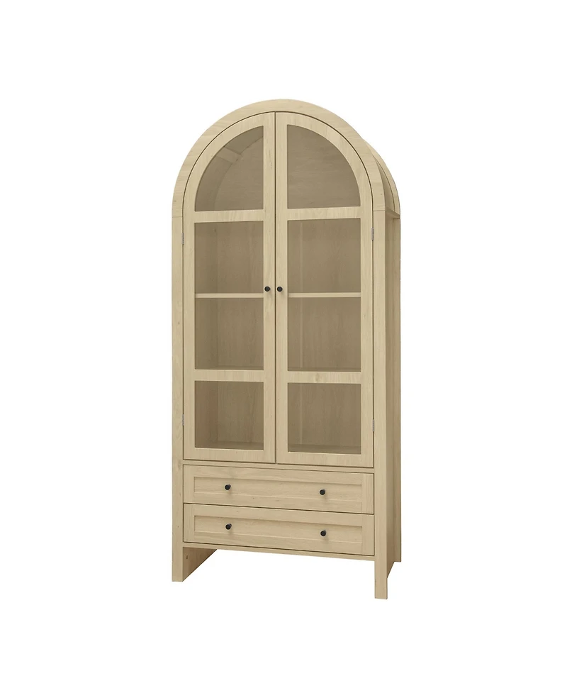 Streamdale Furniture 1 Pc. Wood Arched Design with Adjustable Shelves Kitchen Pantry Cabinet